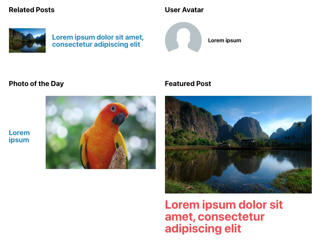 Component with different attributes